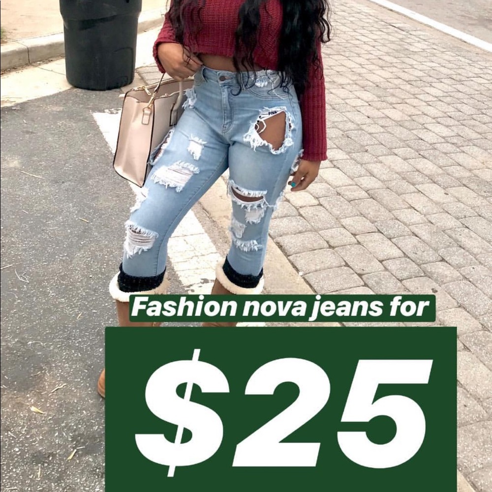 Ripped fashion nova jeans